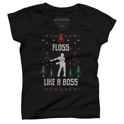 Girl's Design By Humans ugly christmas sweater By shirtpublic T-Shirt