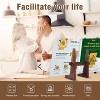 Cookbook Stand for Kitchen 8.8 inch Wooden Holder for Counter, Multifunctional Recipe Book Stand, Rustic Brown - 4 of 4