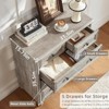 Aukfa Farmhouse 5-Drawer Chest of Drawers with Fluted Trim, Tall Bedroom Dresser in Weathered Gray - 3 of 4