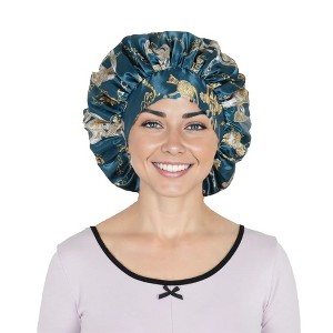 Anna-Kaci Women Silk Bonnet for Sleeping Satin Hair Bonnet with Floral Print and Long Tie Band - 1 of 4