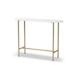 Samuel Metal Console Table with Faux Marble Tabletop Gold - Baxton Studio