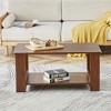 Modern Coffee Table Cocktail Table Center Table Side Table Accent Table, White/Walnut/Gray/Natural-ModernLuxe - 2 of 4
