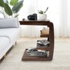 YIYIBYUS C-Shaped End Table, Small 4-Tier End Table, Wooden Couch Table - 3 of 4