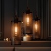 DORESshop 1-Light Iron Mesh Cylinder Hanging Light Retro Industrial Black Cage Pendant Light for Indoor,Restaurant,Kitchen - 2 of 4