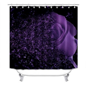 Broken Purple Flower Shower Curtains for Bathroom Waterproof Fabric Bath Curtain Durable Soft Stylish Bathroom Decor 72x72 Inch - 1 of 1