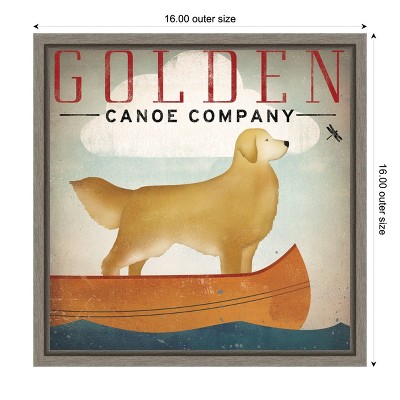 Golden Dog Canoe Company Framed Canvas Print in Graywash