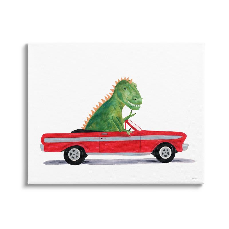 Stupell Industries Dinosaur Monster Sports Car Gallery Wrapped Canvas Wall Art, 1 of 5