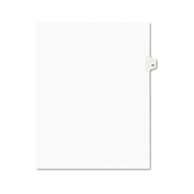Avery-Style Legal Exhibit Side Tab Divider Title: 57 Letter White 25/Pack 01057