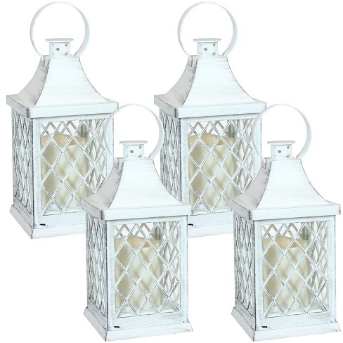 Sunnydaze 10 Ligonier White Traditional Style Plastic and Glass Battery  Operated Indoor LED Candle Lantern 4pk