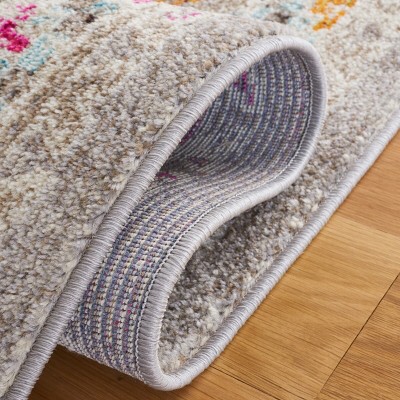 Gray Synthetic Flat Woven Non-slip Square Rug, 6'7" x 6'7"