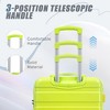 MOEPISY 3 pcs/set in PC Spinner Wheel Luggage, Carry on Suitcase, With Gradient Color and Combination Lock(Yellow+Green) - 4 of 4