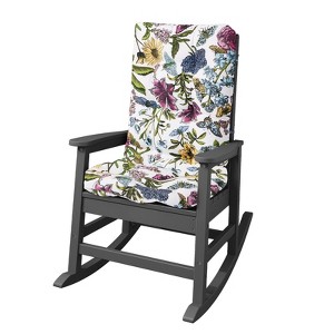 HYLEORY Oversized Outdoor Rocking Chair HDPE Rocking Chair with Cushion, Patio Rocking Chairs,Adirondack Chair for Porch - 1 of 4
