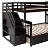 NicBex Twin-Twin over Full Loft Bed Triple Pine Bed Frame with Wardrobe, Drawers, Storage Stairs and Guardrail, No Box Spring Required - image 4 of 4