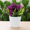 Unique Bargains Artificial Plants Spring Grass with Lotus Flowers Plastic 2.68"x2.68"x6.3" 1 Pc - 2 of 4