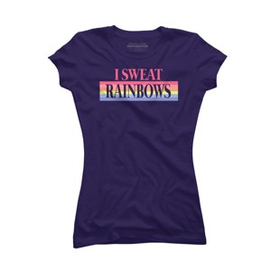 Junior's Design By Humans Rainbow Sweat By ChinUp T-Shirt - 1 of 3