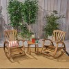 Sunview 3pc Acacia Wood Recliner Rocking Chair Set - Teak - Christopher Knight Home: Weather-Resistant Patio Set - 3 of 4