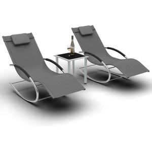 WhizMax Modern Outdoor Lounge Set with Armrest Adjustable Chairs and Side Table, Patio Recliner for Deck, Balcony, Lawn - 1 of 4