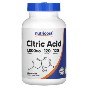 Nutricost Citric Acid, 1,000 mg, 120 Capsules - 1 of 2