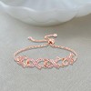 Slickblue Women's Rose Gold / Silver Ribbon Bracelet, Lead-Free Brass, 8.5" Size - 3 of 3