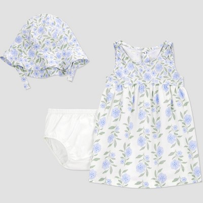 Carter's Just One You® Baby Girls' Dress with Hat - Ivory/Blue