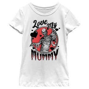 Girl's Universal Monsters Mother's Day Love My Mummy  T-Shirt -  - - 1 of 4