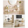 VASAGLE Console Sofa Table, Modern Entryway Table, Tempered Glass Table, Metal Frame 13.8 x 47.2 x 31.5 Inches Gold Color - 4 of 4
