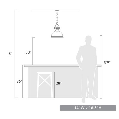 Duncan 14" Matte Black Transitional Bowl Pendant with Glass Diffuser