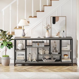 Hommoo 70.9" Console Table with Storage Shelves Gray - 1 of 4