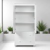 Tall Storage Cabinet with 3 Drawers and Adjustable Shelf, Freestanding Organizer for Bathroom, Office, or Kitchen, White - 4 of 4