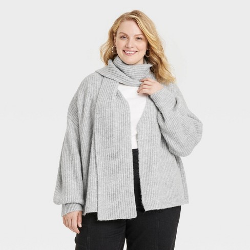 Scarf cardigan top