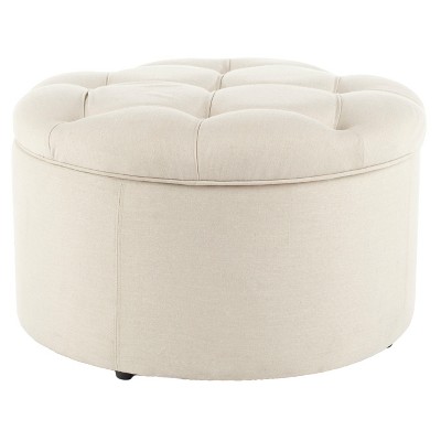 Tanisha Shoe Storage Ottoman - Off White - Safavieh