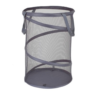 Household Essentials Pop Up Hamper Poly Mesh Bag Gray : Target