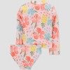 Carter's Just One You®️ Toddler Girls' Long Sleeve Tropical Floral Printed Rash Guard Set - Pink - 3 of 3