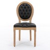 Akoasm Set of 2 PU Faux Leather Dining Chairs with Nailhead Trim-Black - 3 of 4