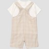 Carter's Just One You®️ Baby Boys' Gingham Shortalls - Brown - 3 of 4