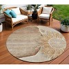 Brown Beige And Taupe Floral Washable Indoor Outdoor Area Rug - 2 of 4