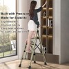 Topteng 4 Step Ladder Folding Step Stool 330lbs Capacity with Anti-Slip Pedal & Handle, Gold - 3 of 4