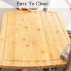 Large Bamboo Cutting Board 0.8" Thick, Reversible Charcuterie Cheese Chopping Board with Juice Groove, Over The Sink Serving Boards for Kitchen - 4 of 4