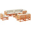 vidaXL - Patio Sofa Set 9 Piece Outdoor Furniture, Wax Brown Pine Wood, Modular Design, with Corner/Center Sofa and Footstool - 2 of 4