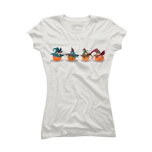 Junior's Design By Humans Halloween pumpkins By rabbitswork T-Shirt - 1 of 3
