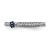 Black Bow Jewelry 14k White Gold, Created Sapphire & 1/8 Ctw Diamond Stackable Ring - 3 of 4