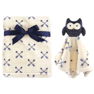 Hudson Baby Infant Boy Plush Blanket with Security Blanket, Blue Owl, One Size - 1 of 1