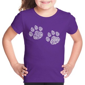 LA Pop Art Girl's Word Art T-shirt - Meow Cat Prints - 1 of 4