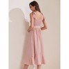 INSPIRE CHIC Women's Elegant Square Neck Sleeveless Tie Waist Smock Ruffled Hem Side Slits Midi Dress - 4 of 4