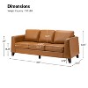 Bona 81.5" genuine leather tuxedo arm sofa couch|ARTFUL LIVING DESIGN - 4 of 4