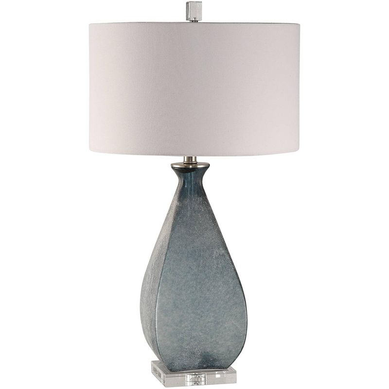Uttermost Atlantica 28 3/4" Acid Etched Ocean Blue Glass Table Lamp, 1 of 4