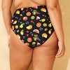 Women's High Rise Cheeky Bikini Bottom - Wild Fable™ Black Fruit Print - 2 of 3