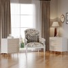 Modern White Chest of Drawers, 8 Drawer Dresser with Gold Handles and Legs, Wooden Nightstand with Linen-Textured Surface - 2 of 4
