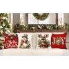 Christmas Pillow Covers 18x18 Set of 4 Red White Xmas Decorations Snowman Deer Joy Winter Holiday Decor - 4 of 4