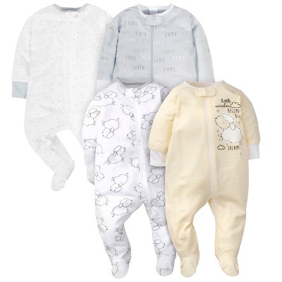 Image of Gerber Baby Boys 4 Pack Sleep 'N Play Footie - Sheep - 0-3 Months - 4-Pack